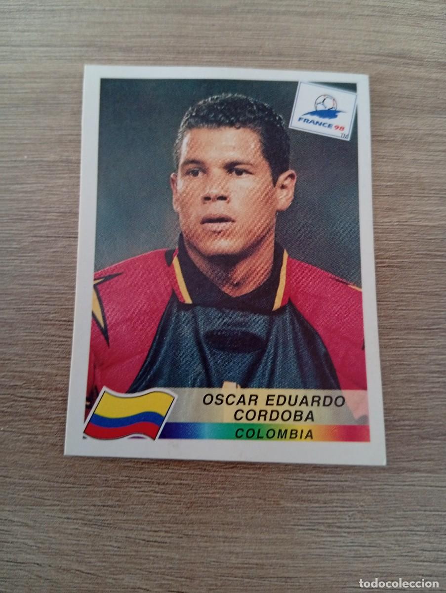 Cromos de f&uacute;tbol: OSCAR EDUARDO CORDOBA 447 COLOMBIA PANINI FRANCIA 1998 98 SIN PEGAR NUNCA PEGADO