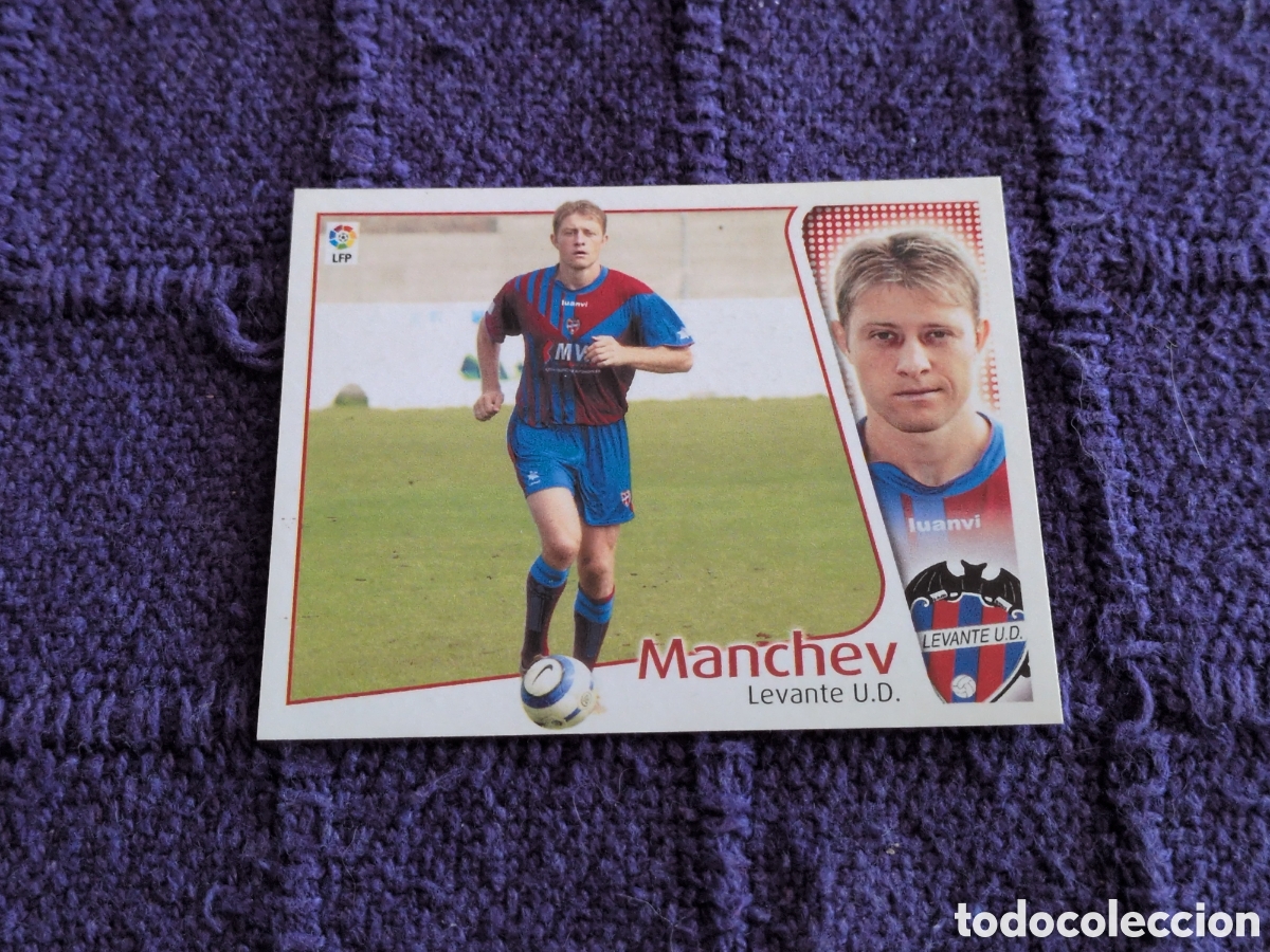 Cromos de f&uacute;tbol: Cromo Coloca Manchev Levante liga este 2004 2005 04 05 sin pegar. NUEVO