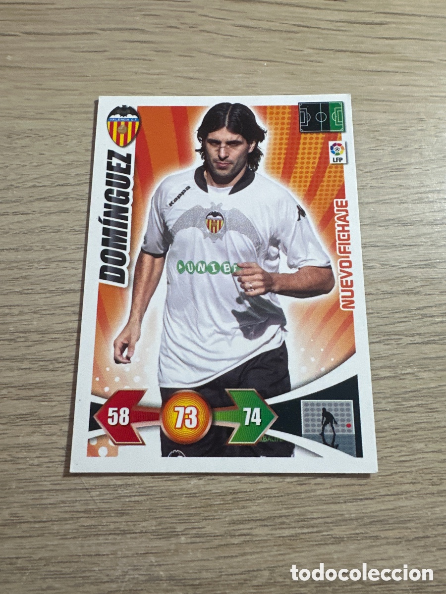 Fu&szlig;ball-Sticker: DOMINGUEZ NUEVO FICHAJE VALENCIA ADRENALYN 2009 2010 / 09 10 PANINI
