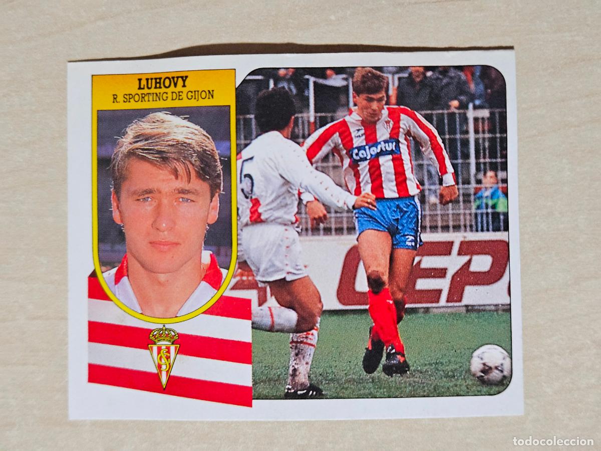 Cromos de f&uacute;tbol: ESTE 91 92 - LUHOVY - SPORTING DE GIJON - CROMO RECUPERADO