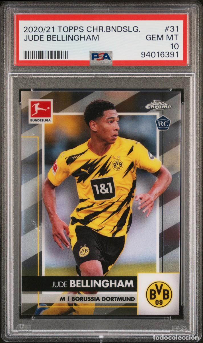 Cromos de f&uacute;tbol: Rookie Bellingham #31 Borussia Dortmund Topps Chrome UCL 2020 21 PSA 10