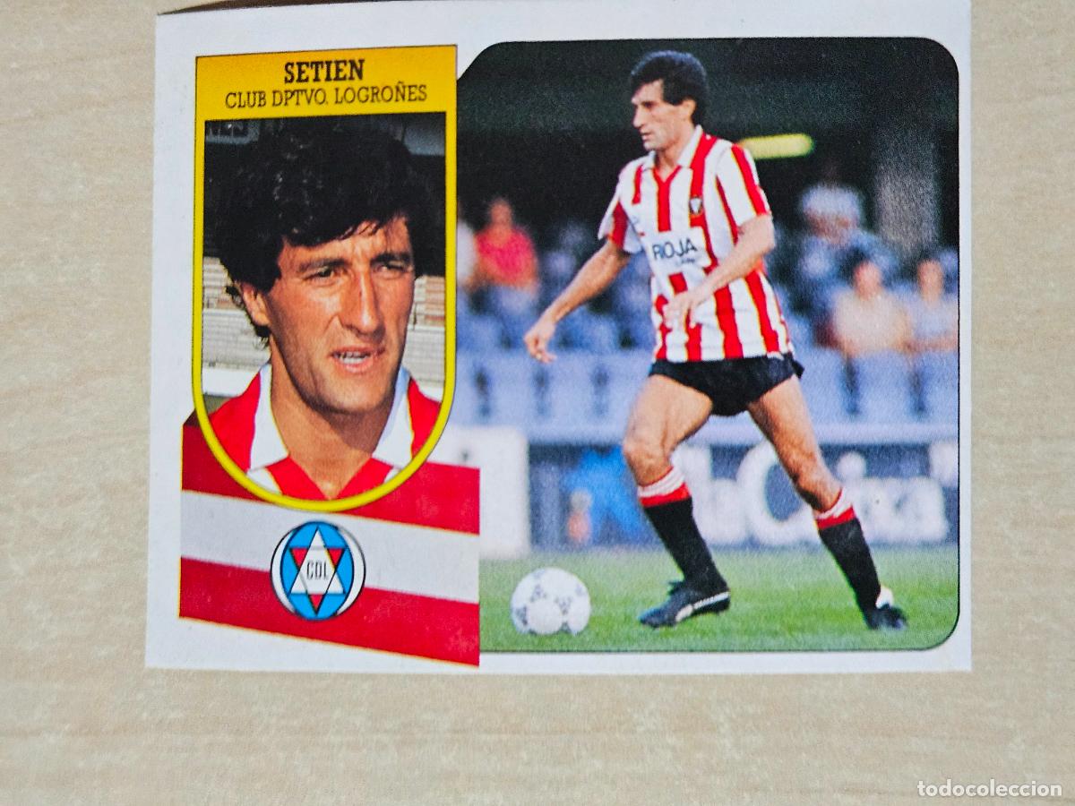 Cromos de f&uacute;tbol: ESTE 91 92 - QUIQUE SETIEN - LOGRO&Ntilde;ES - CROMO RECUPERADO