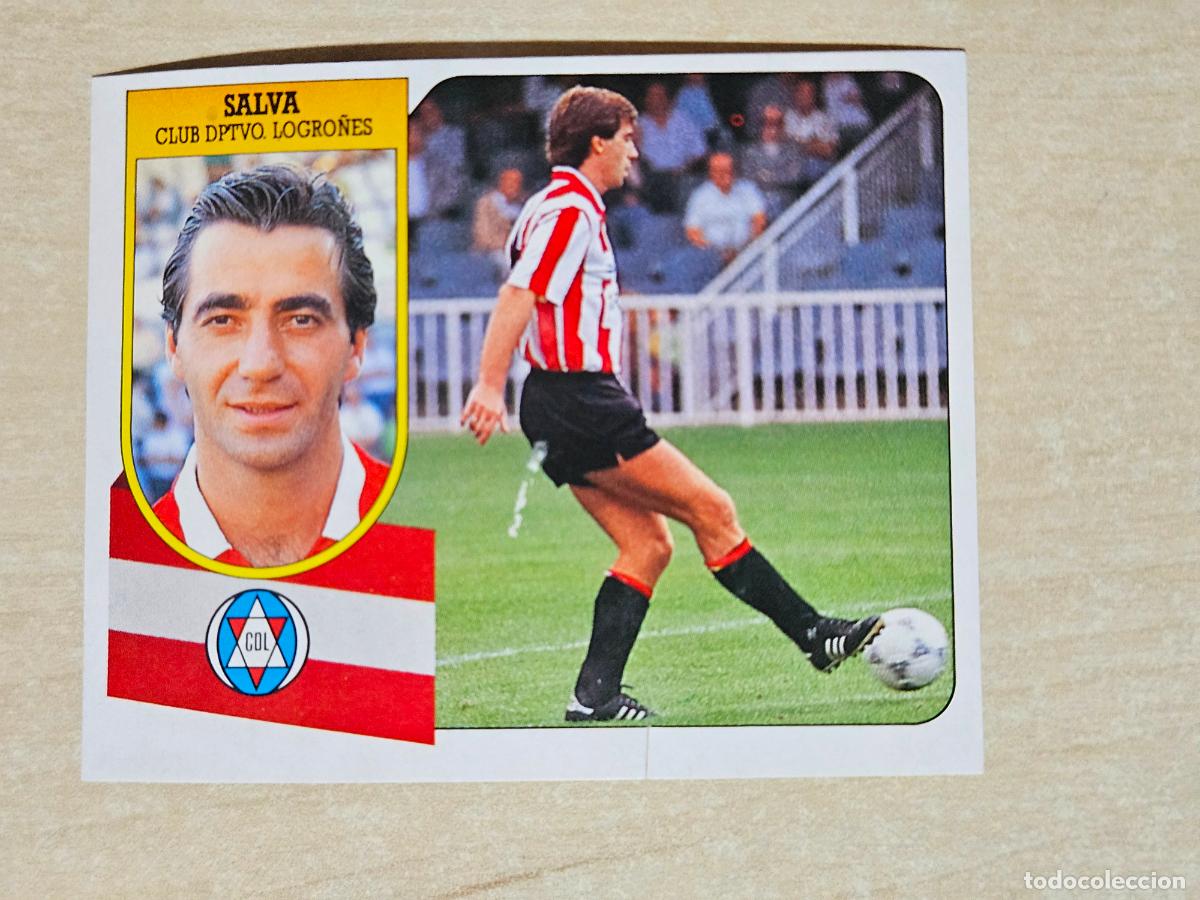 Cromos de f&uacute;tbol: ESTE 91 92 - SALVA - LOGRO&Ntilde;ES - CROMO RECUPERADO