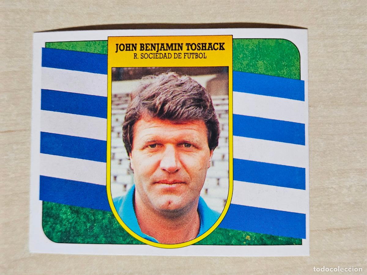 Football Stickers: ESTE 91 92 - JOHN BENJAMIN TOSHACK - REAL SOCIEDAD - CROMO RECUPERADO