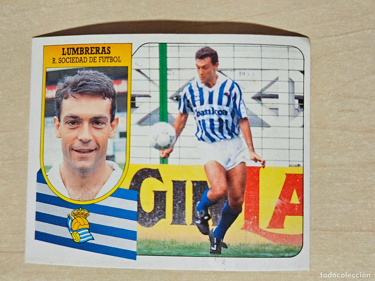 Football Stickers: ESTE 91 92 - LUMBRERAS - REAL SOCIEDAD - CROMO RECUPERADO
