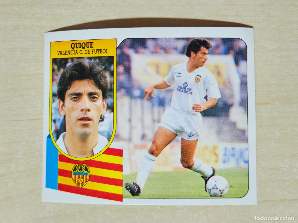 Fu&szlig;ball-Sticker: ESTE 91 92 - QUIQUE - VALENCIA - CROMO RECUPERADO