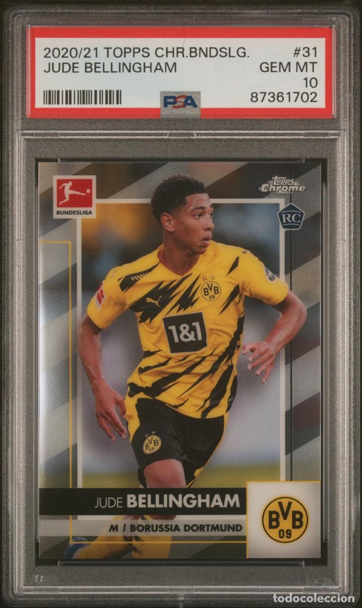 Fu&szlig;ball-Sticker: Rookie Bellingham #31 Borussia Dortmund Topps Chrome 2020 21 PSA 10