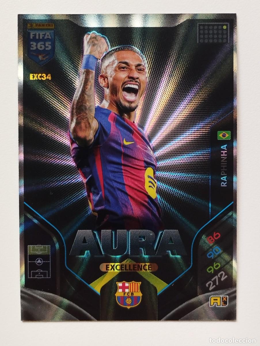 Football Stickers: CROMO CARD ADRENALYN FIFA 365 2025 2026 25 26 AURA EXCELLENCE EXC34 RAPHINHA BARCELONA