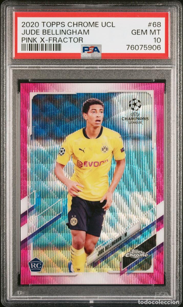 Cromos de f&uacute;tbol: Rookie Bellingham #68 Borussia Topps Chrome Pink Refractor 2020 21 PSA 10
