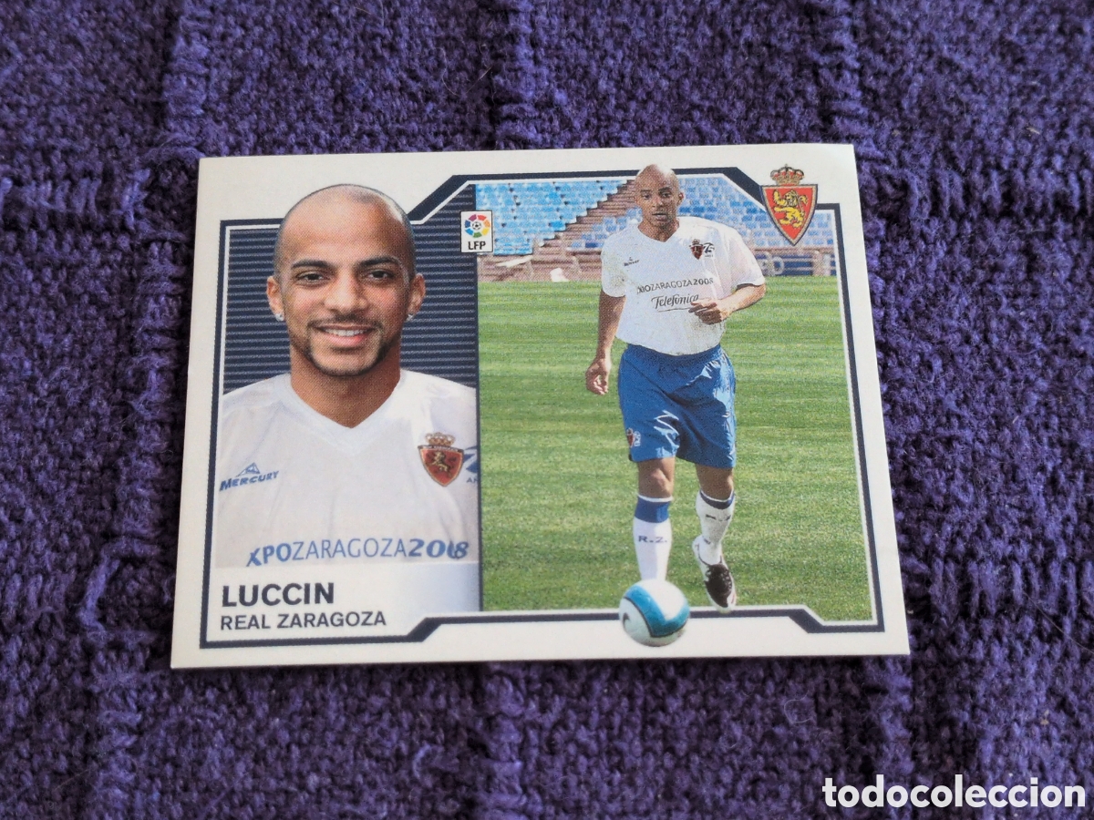 Figurine di Calcio: EDICIONES ESTE 2007-2008 FICHAJE N&ordm;55 LUCCIN (ZARAGOZA) LIGA 07-08 CROMO. NUEVO