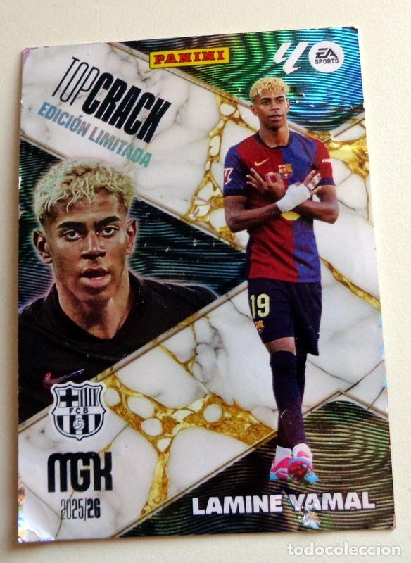 Cromos de f&uacute;tbol: CARD TOP CRACK EDICI&Oacute;N LIMITADA LAMINE YAMAL BARCELONA BAR&Ccedil;A LIGA MEGACRACKS PANINI 2025 2026 25 26