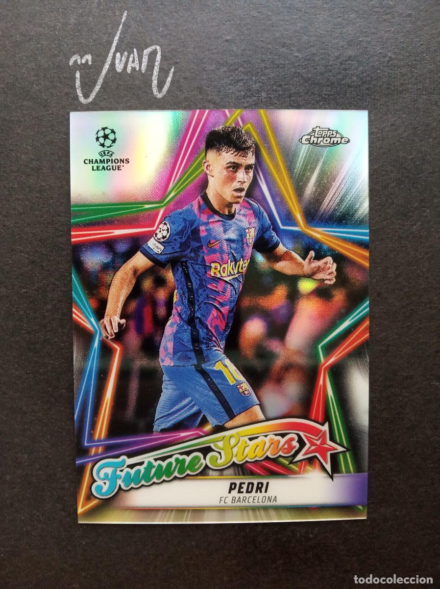 Figurine di Calcio: FS-2 FUTURE STARS PEDRI BARCELONA ESPA&Ntilde;A ⚽ TOPPS &reg; CHROME UCL UEFA CHAMPIONS 2021 2022 21 22 NUEVO