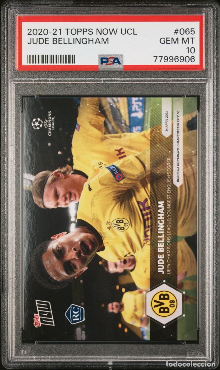 Cromos de f&uacute;tbol: Rookie Bellingham #065 Borussia Dortmund Topps Now UCL 2020 21 PSA 10