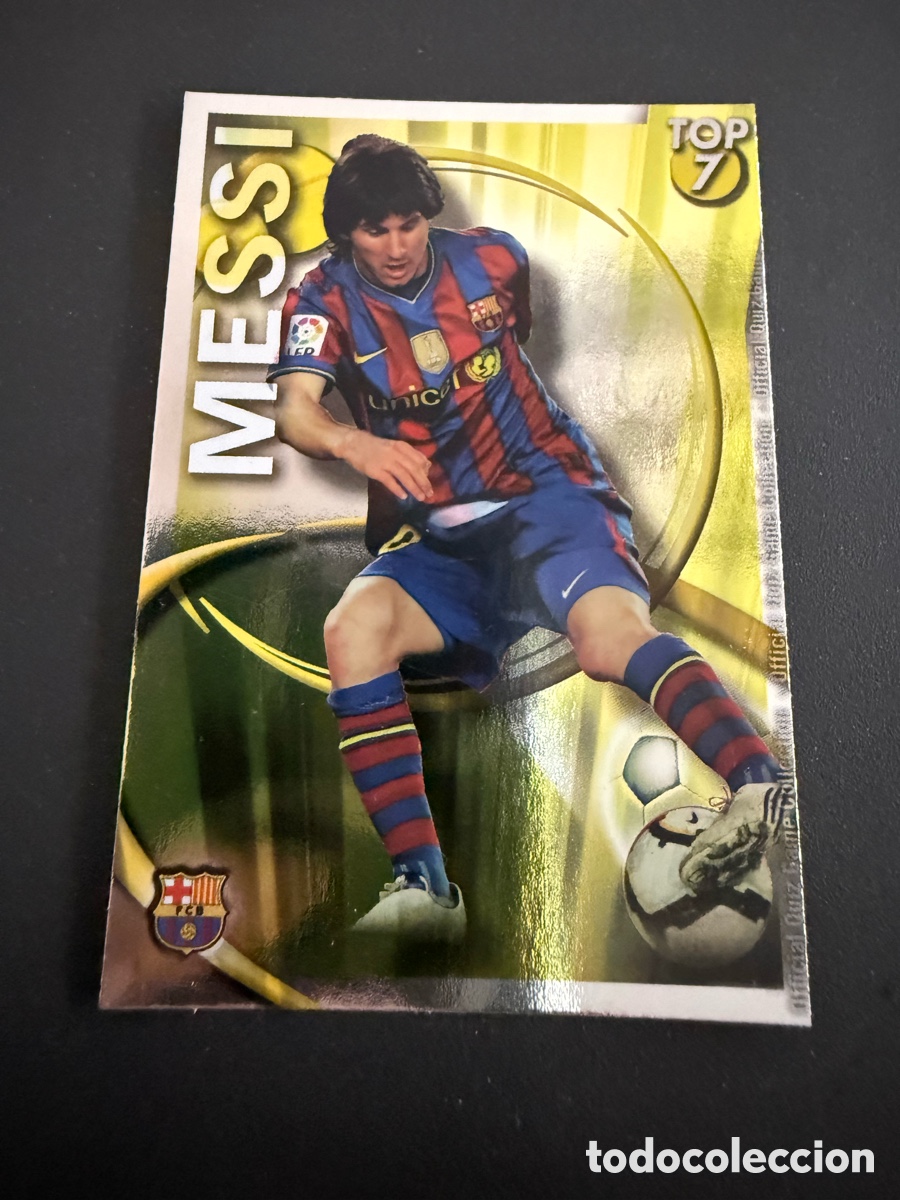 Cromos de f&uacute;tbol: MUNDICROMO. 2011. n 595 MESSI. TOP 7. Brillo Amarillo
