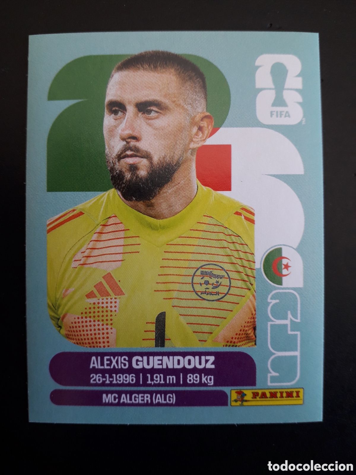 Cromos de f&uacute;tbol: GUENDOUZ ARGELIA ALG 2 MUNDIAL F&Uacute;TBOL 2026 FIFA WORLD CUP PANINI SIN PEGAR PEDIDO M&Iacute;NIMO 3&euro;