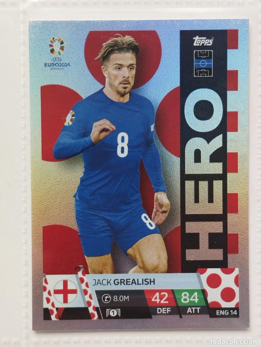 Figurine di Calcio: CROMO CARD EURO 24 EUROCOPA 2024 MATCH ATTAX INGLATERRA ENG14 JACK GREALISH HERO