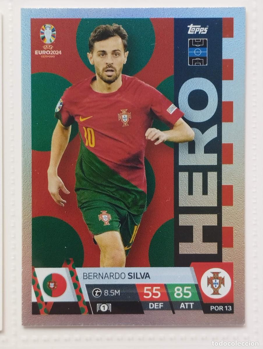 Cromos de Futebol: CROMO CARD EURO 24 EUROCOPA 2024 MATCH ATTAX PORTUGAL POR11 BERNARDO SILVA HERO