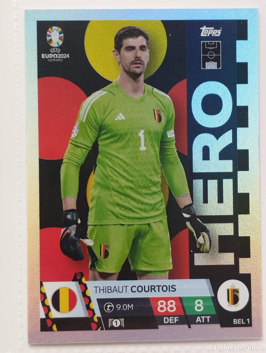 Cromos de f&uacute;tbol: CROMO CARD EURO 24 EUROCOPA 2024 MATCH ATTAX BELGICA BEL1 THIBAUT COURTOIS HERO