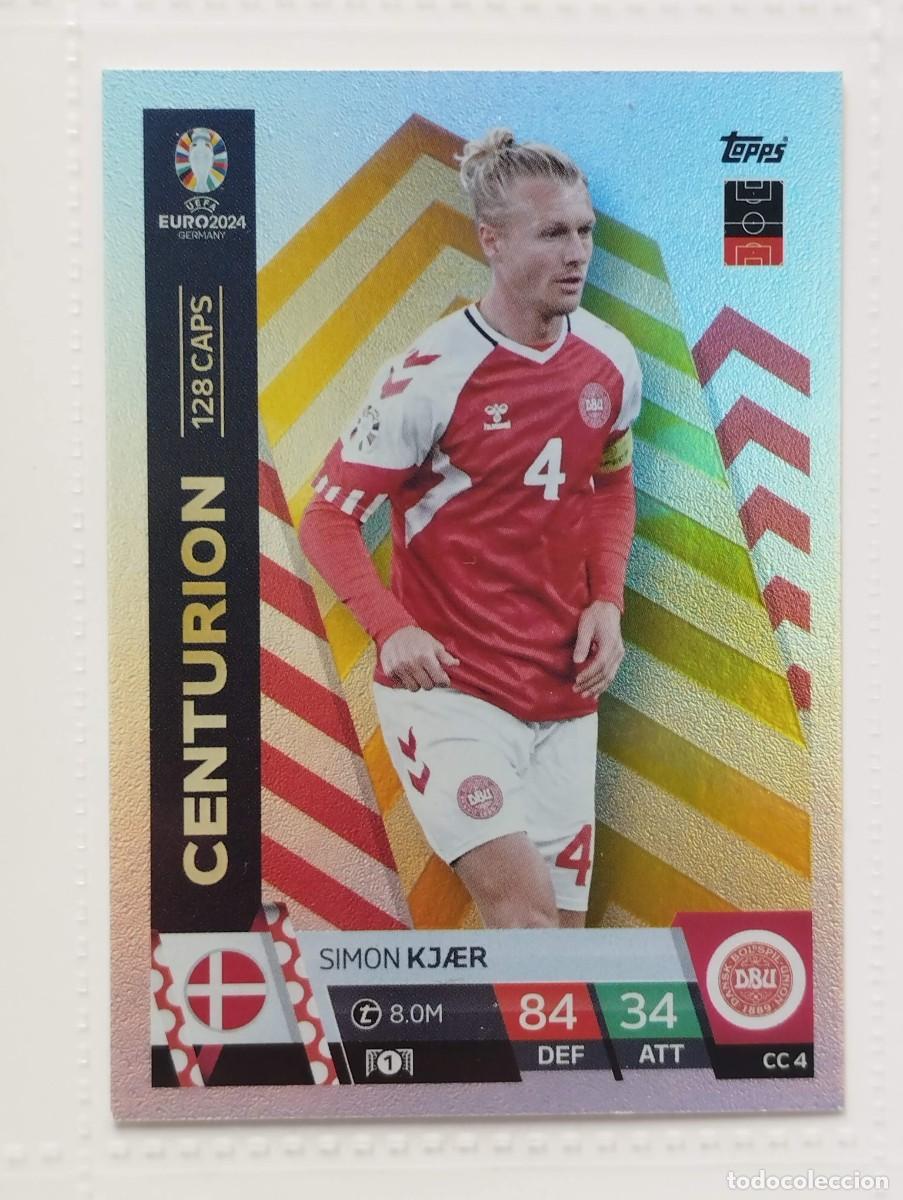 Figurine di Calcio: CROMO CARD EURO 24 EUROCOPA 2024 MATCH ATTAX DINAMARCA CC4 SIMON KJAER CENTURION