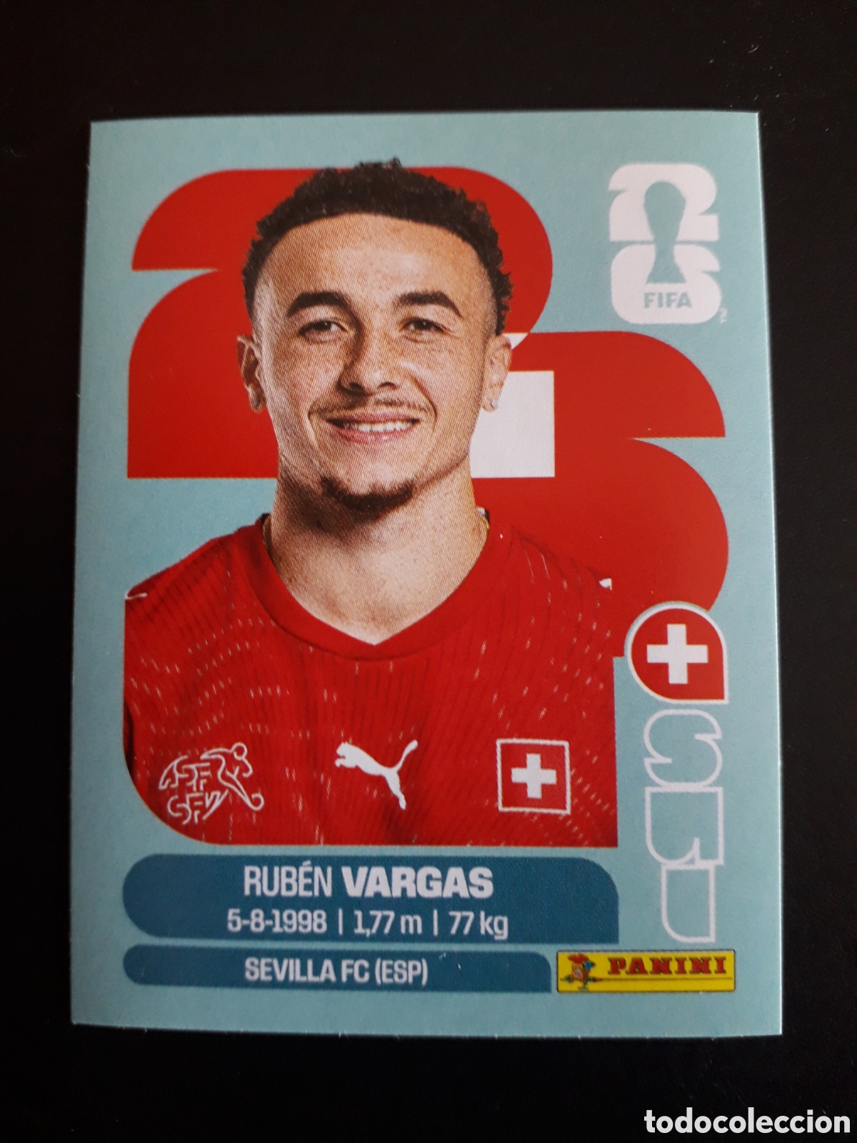 Cromos de f&uacute;tbol: VARGAS SUIZA SUI 18 MUNDIAL F&Uacute;TBOL 2026 FIFA WORLD CUP PANINI SIN PEGAR PEDIDO M&Iacute;NIMO 3&euro;