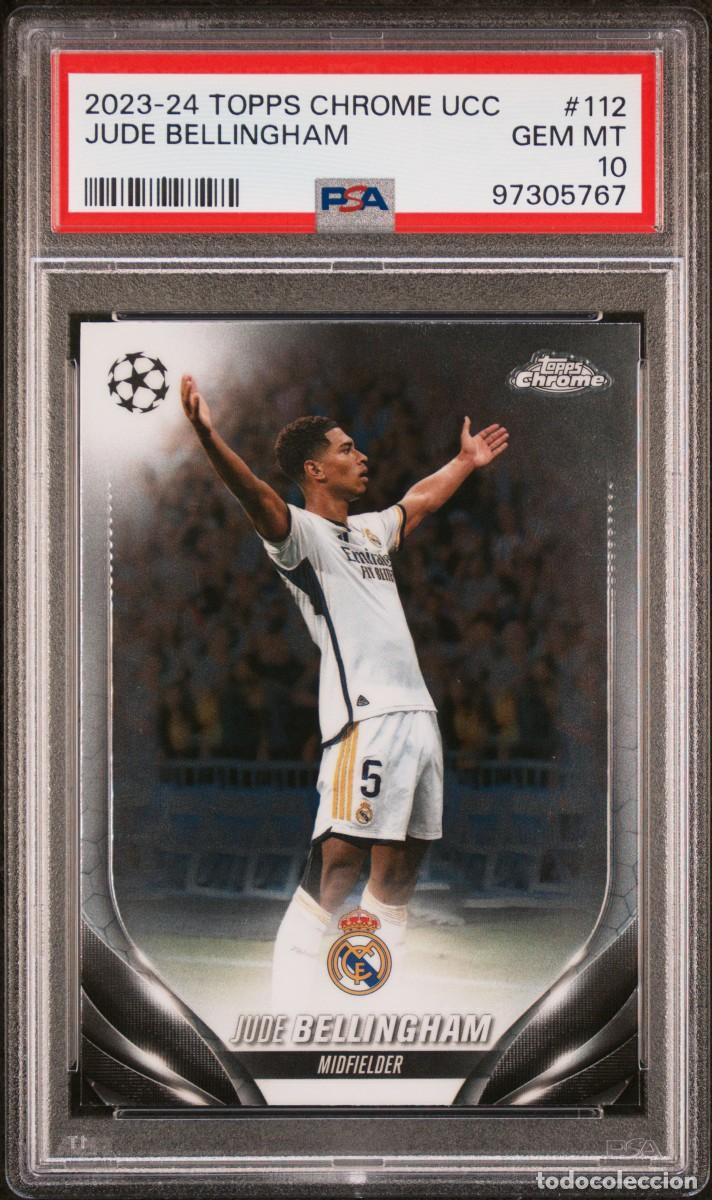 Cromos de f&uacute;tbol: Jude Bellingham #112 Real Madrid Topps Chrome UCC 2023 2024 Psa 10
