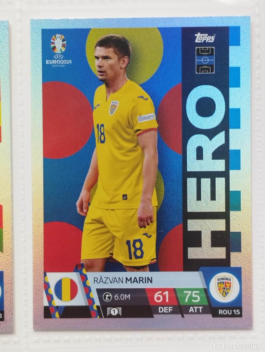 Figurine di Calcio: CROMO CARD EURO 24 EUROCOPA 2024 MATCH ATTAX RUMANIA ROU15 RAZVAN MARIN HERO