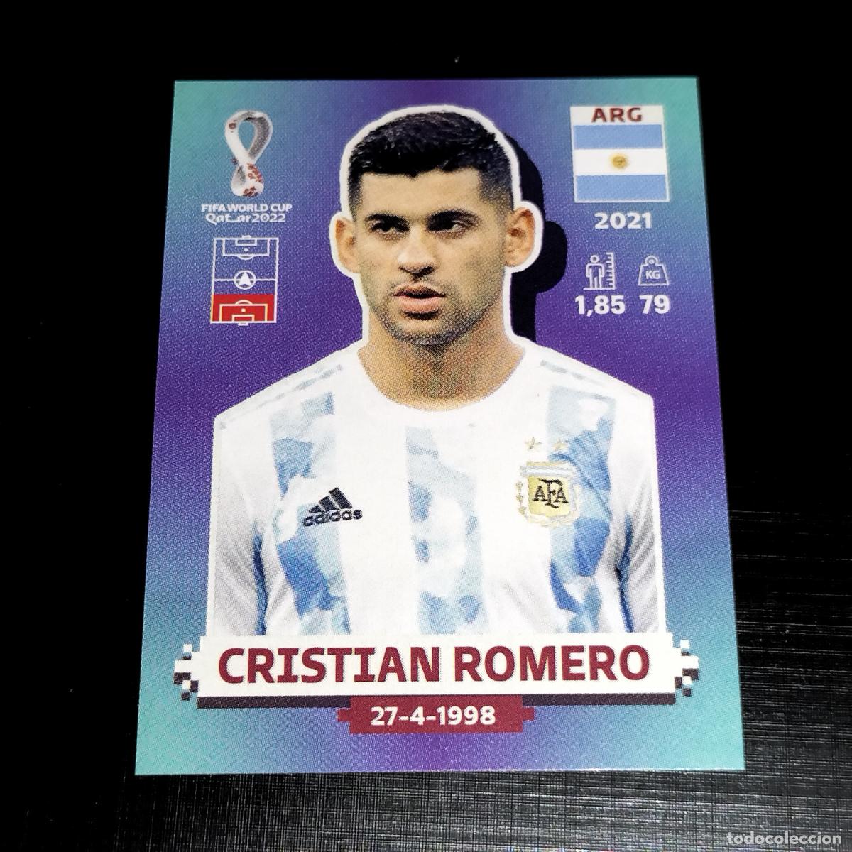 Cromos de f&uacute;tbol: ARG 9 CRISTIAN ROMERO ARGENTINA CROMOS STICKER MUNDIAL QTAR 22 2022 FIFA WORLD CUP PANINI