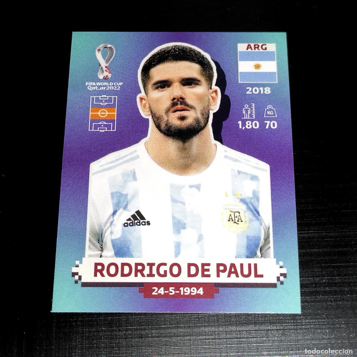 Cromos de f&uacute;tbol: ARG 10 RODRIGO DE PAUL ARGENTINA CROMOS STICKER MUNDIAL QTAR 22 2022 FIFA WORLD CUP PANINI