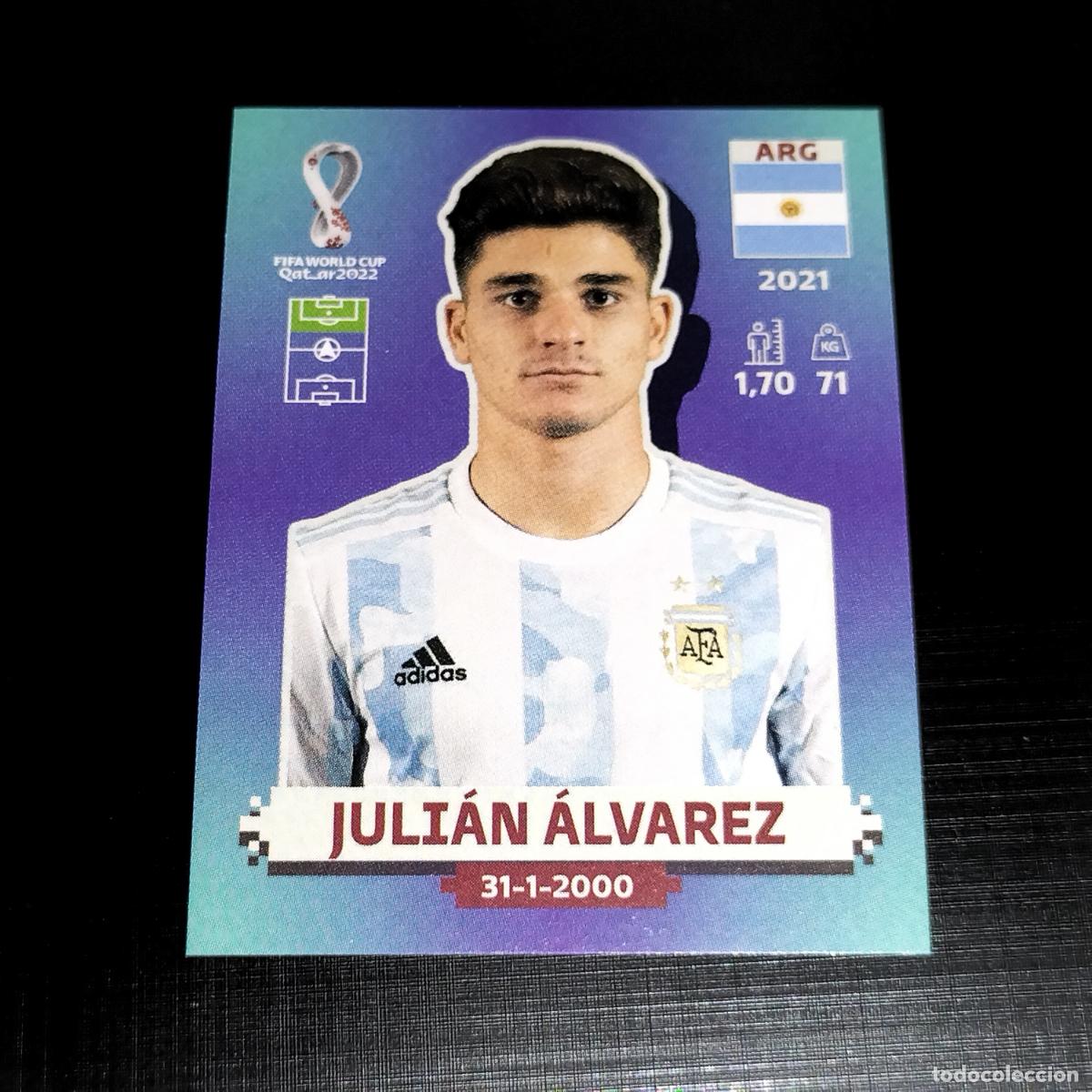 Cromos de f&uacute;tbol: ARG 15 JULIAN ALVAREZ ARGENTINA CROMOS STICKER MUNDIAL QTAR 22 2022 FIFA WORLD CUP PANINI