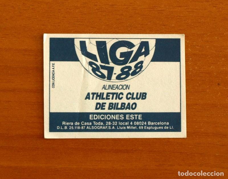 Cromos de f&uacute;tbol: Athletic de Bilbao - Equipo, Alineaci&oacute;n - Ediciones Este Liga 1987-1988, 87-88 - Cromo Nunca pegado