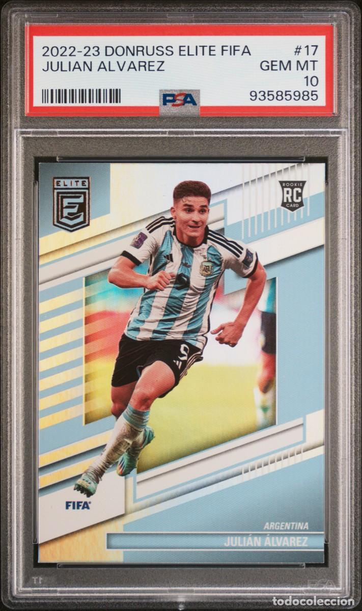 Football Stickers: Rookie Julian Alvarez #17 Argentina Panini Donruss Elite 2022 23 Psa 10