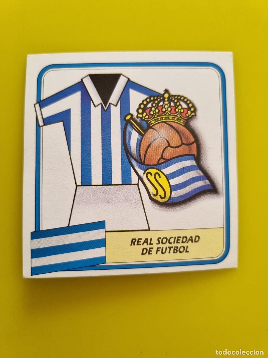 Cromos de f&uacute;tbol: CROMO FUTBOL LIGA ESTE 89 90 1989 1990 NUNCA PEGADO SIN PEGARUNIFORME Y ESCUDO REAL SOCIEDAD AR926
