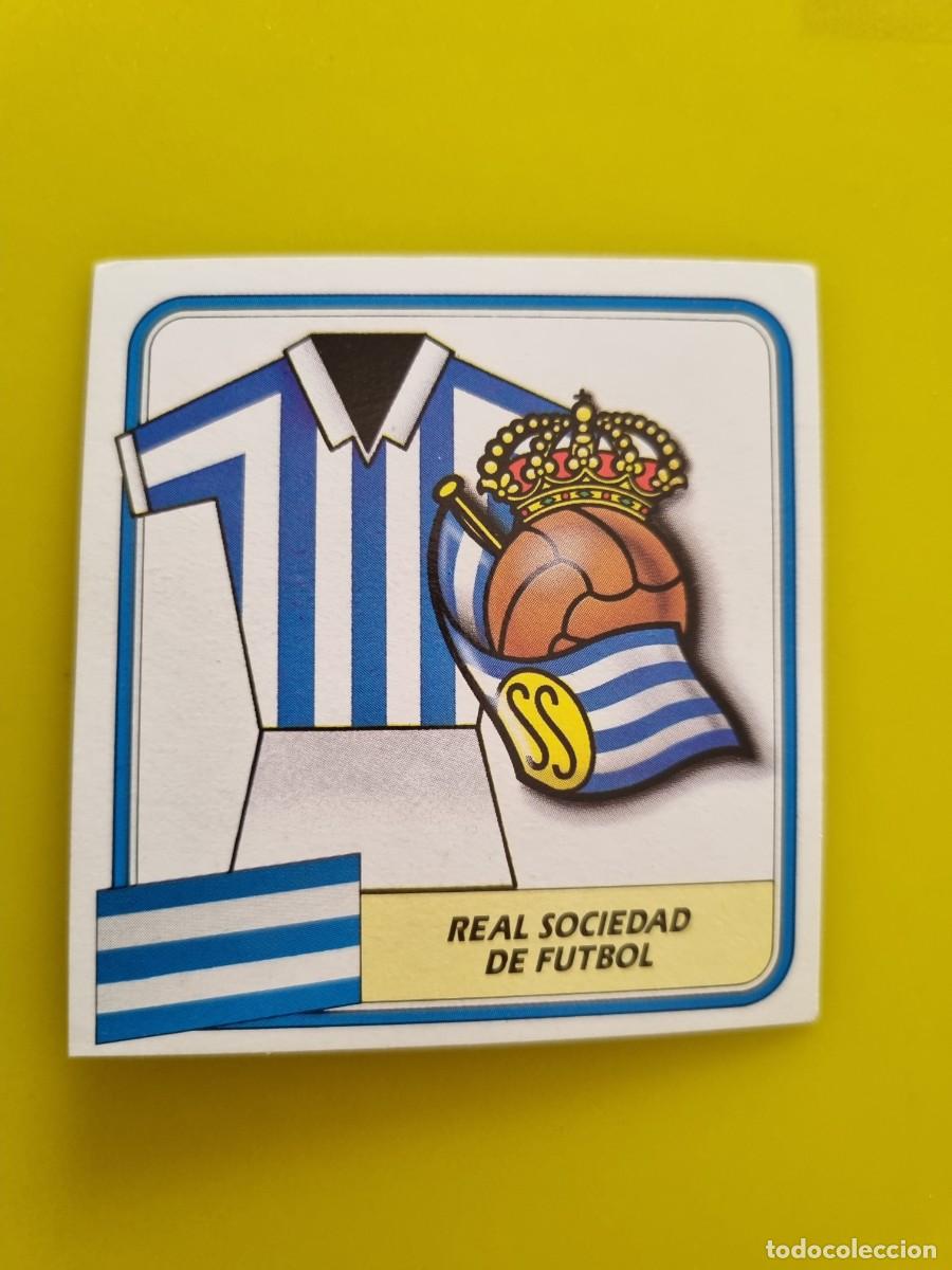 Cromos de f&uacute;tbol: CROMO FUTBOL LIGA ESTE 89 90 1989 1990 NUNCA PEGADO SIN PEGARUNIFORME Y ESCUDO REAL SOCIEDAD AR926