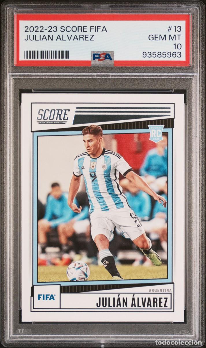 Cartes &agrave; collectionner de Football: Rookie Julian Alvarez #13 Argentina Panini Score Fifa 2022 23 Psa 10