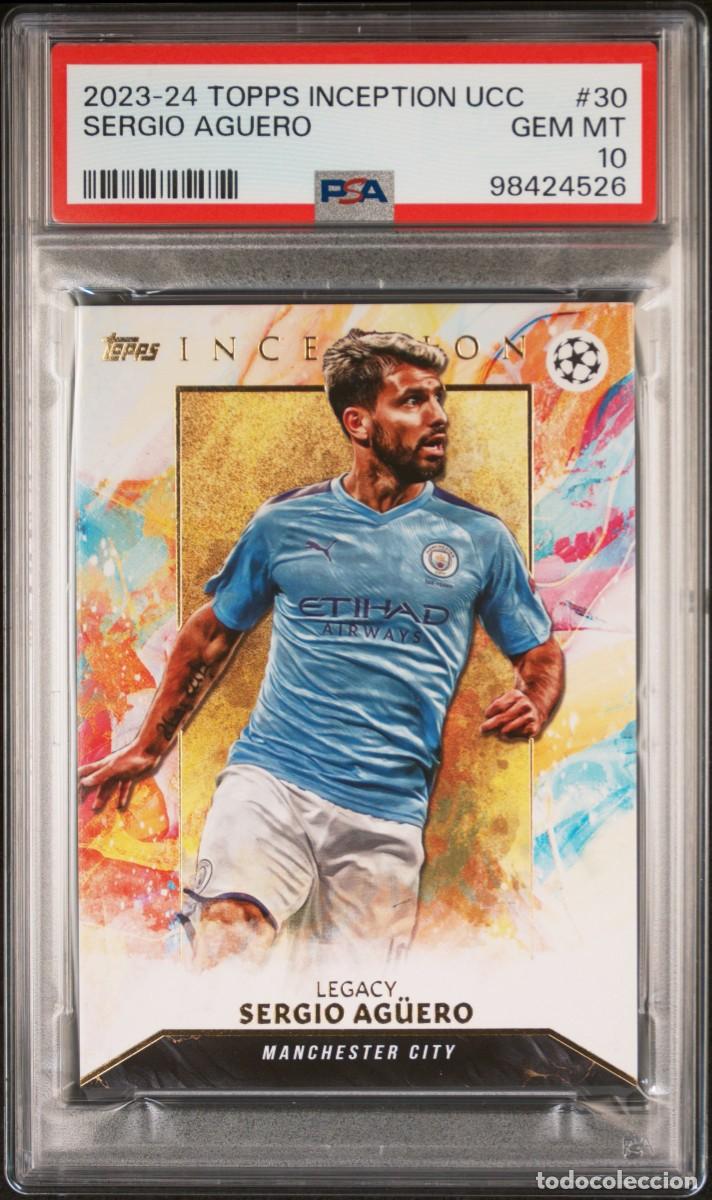 Cromos de f&uacute;tbol: Sergio Aguero #30 Manchester City Topps Inception 2023 24 PSA 10