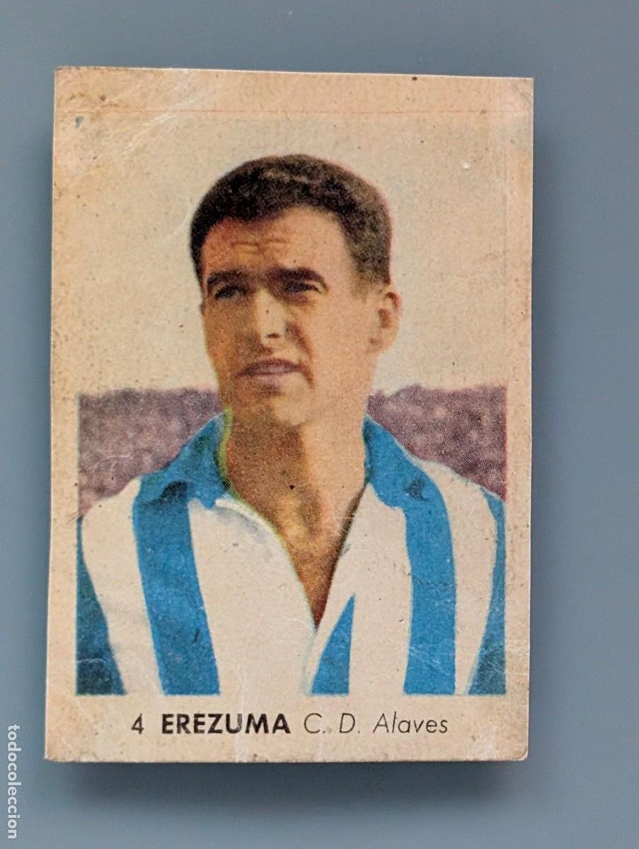 Figurine di Calcio: RARO CROMO EREZUMA ALAVES VITORIA CAMPEONAT NACIONALES FUTBOL 1956 RUIZ ROMERO 1955 55/56 LIGA ALAVA