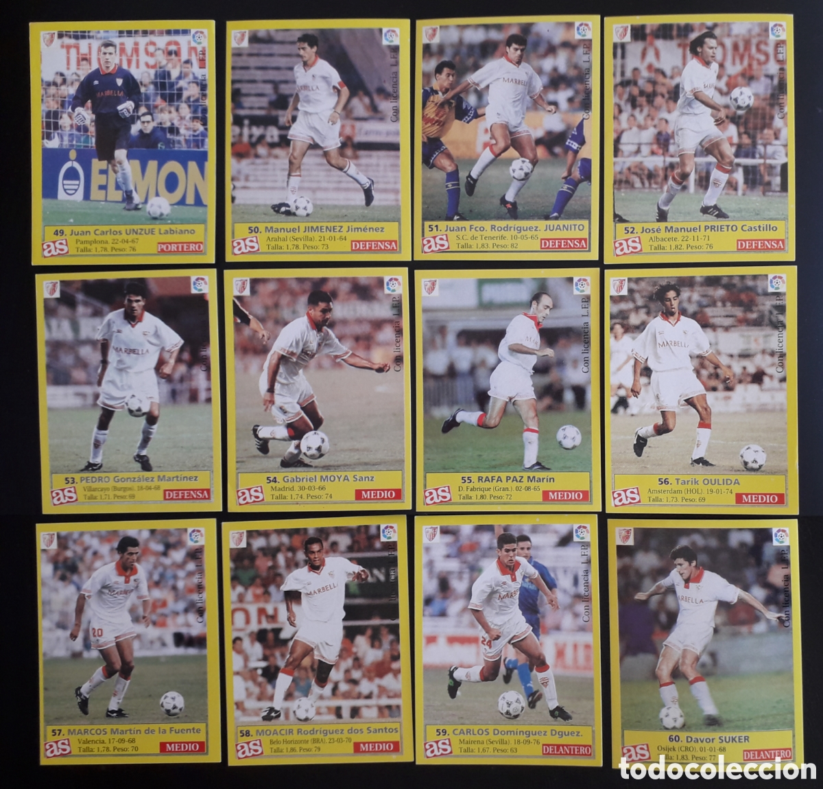 Figurine di Calcio: 12 CROMOS SEVILLA, DIARIO AS LIGA 1995 1996 95 96 EQUIPO COMPLETO SIN PEGAR PEDIDO M&Iacute;NIMO 3&euro;