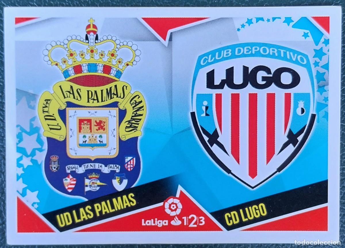 Cromos de f&uacute;tbol: 6 UD LAS PALMAS / CD LUGO ESCUDOS SEGUNDA DIVISION CROMOS ALBUM EDICIONES ESTE 2018 2019 18 19