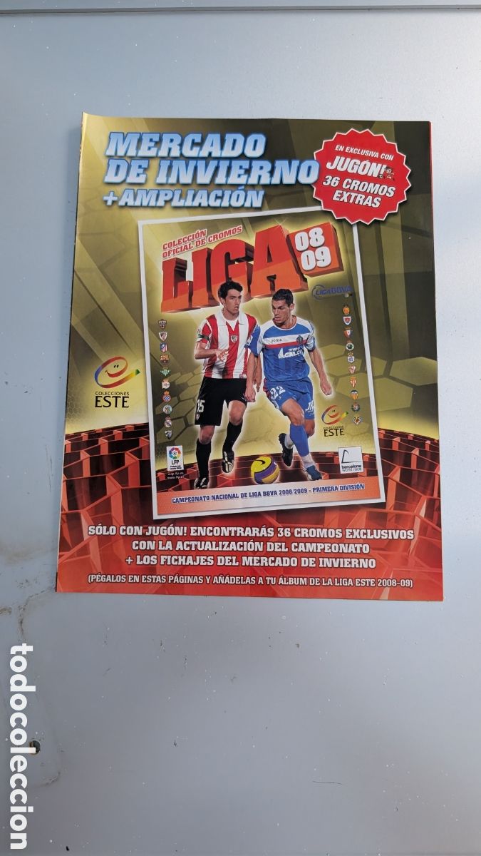 Cromos de Futebol: MERCADO INVIERNO AMPLIACION FICHAJES COMPLETO PEGADO LIGA ESTE 2008/09 08 09 BUEN ESTADO