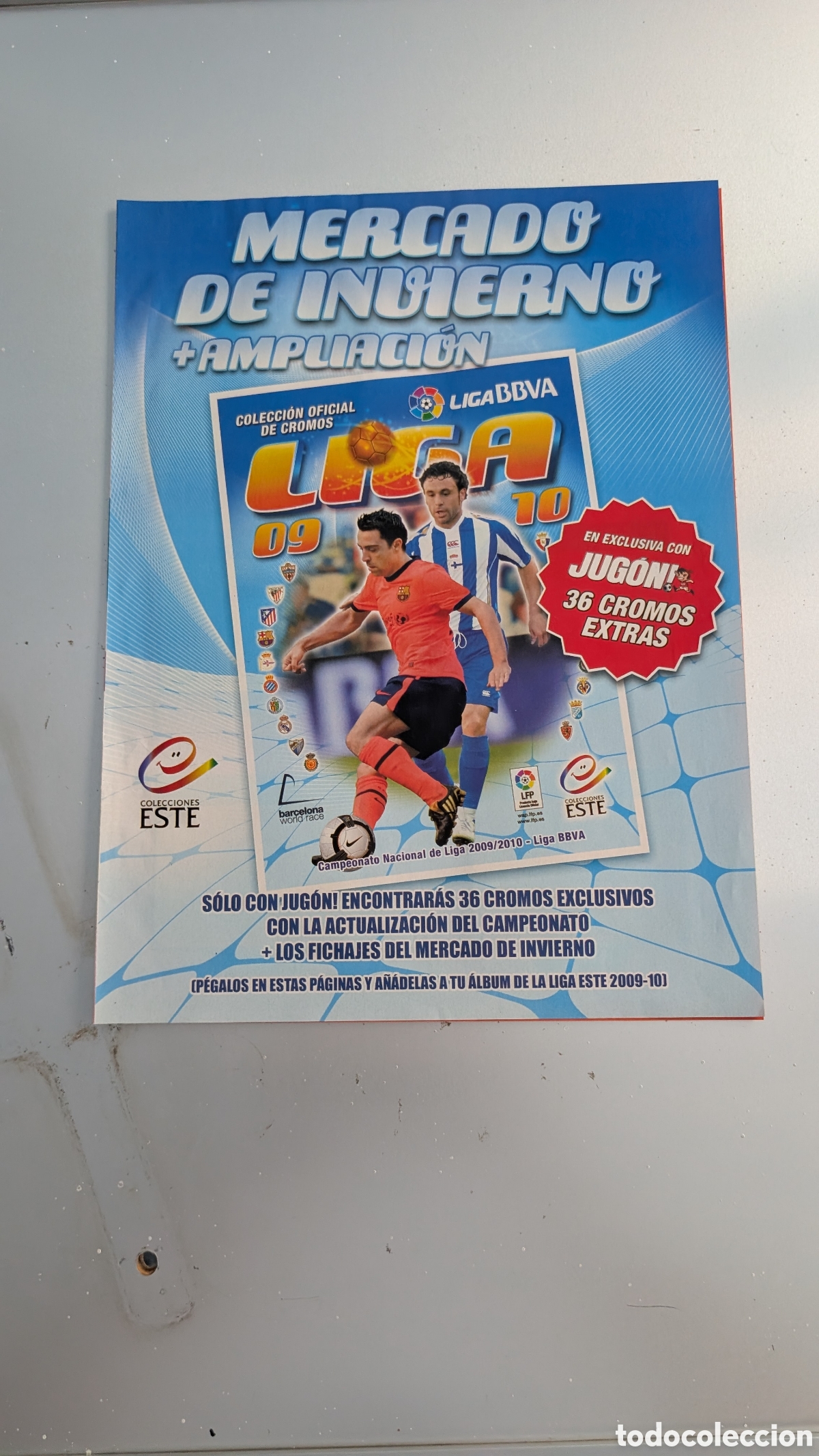 Cromos de Futebol: MERCADO INVIERNO AMPLIACION FICHAJES COMPLETO PEGADO LIGA ESTE 2009/10 09 10 BUEN ESTADO