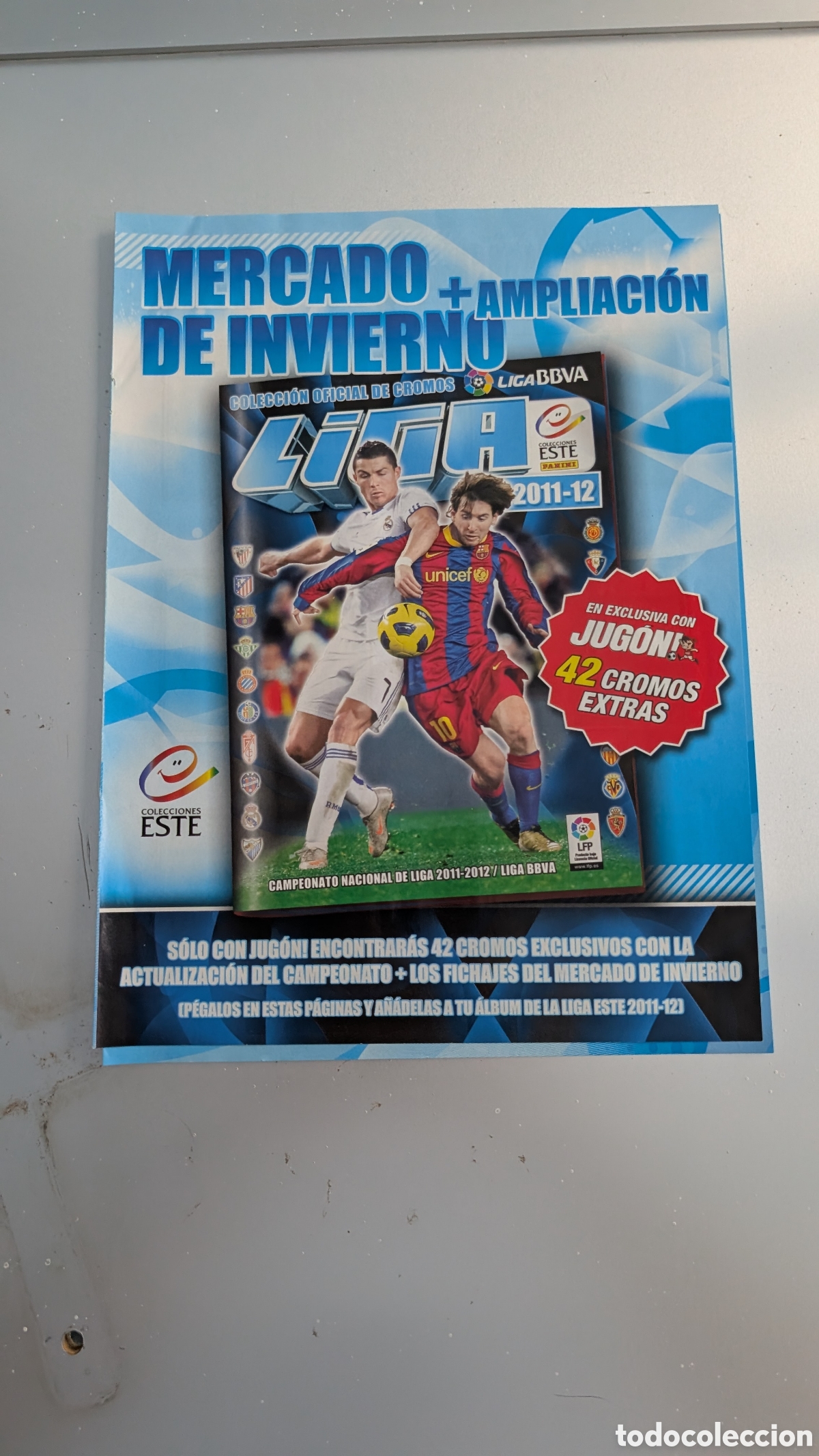 Cromos de Futebol: MERCADO INVIERNO AMPLIACION FICHAJES COMPLETO PEGADO LIGA ESTE 2011/12 11 12 BUEN ESTADO