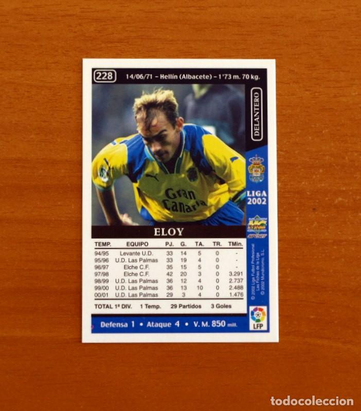Football Stickers: Las Palmas - N&ordm; 228 Eloy - Mundicromo Las Fichas de la Liga 2001-2002, 01-02