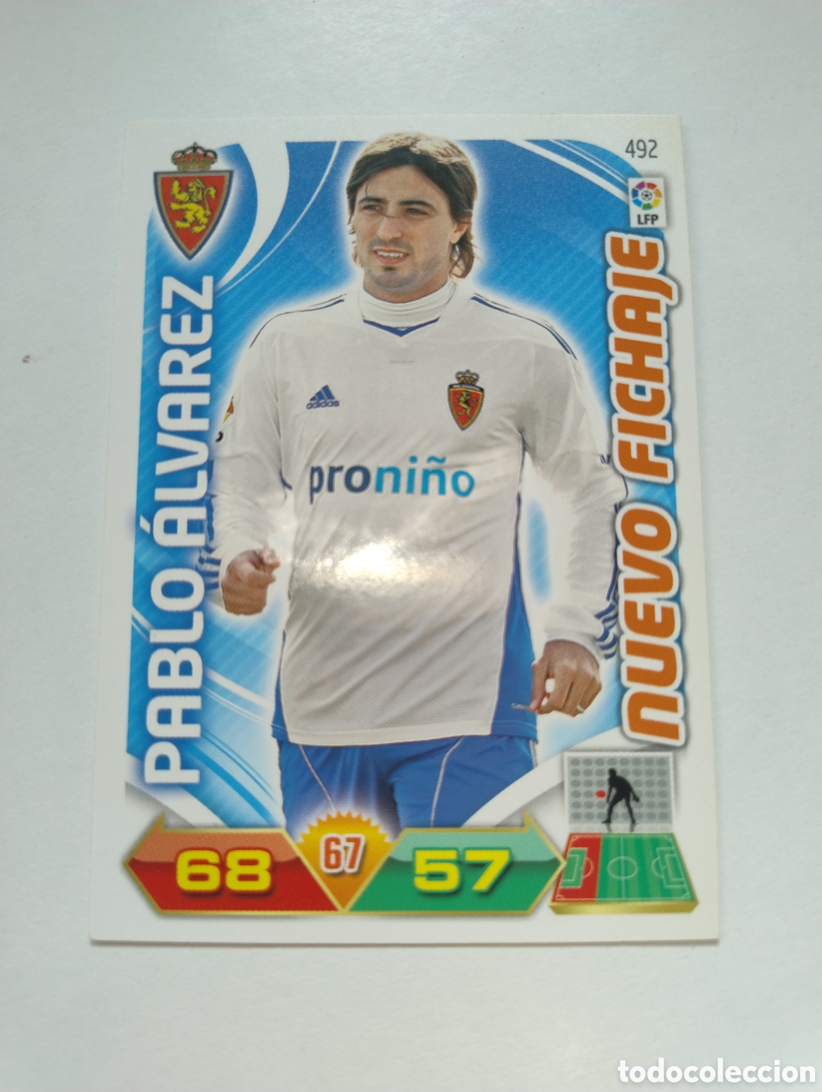 Cromos de Futebol: 492 - Pablo &Aacute;lvarez - Zaragoza - Adrenalyn XL Liga 2011 - 2012 Nuevo Fichaje