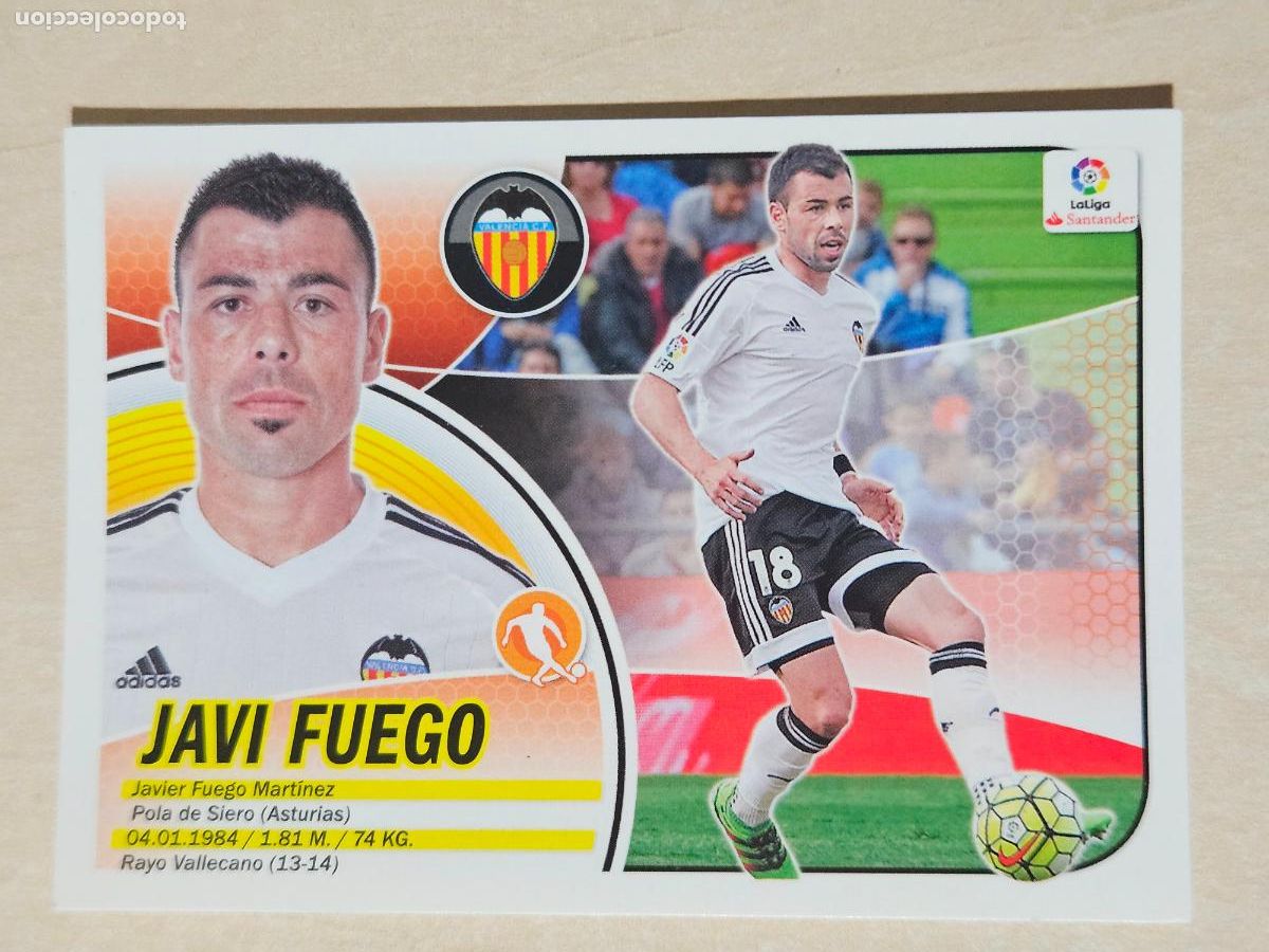 Football Stickers: 9B CROMO JAVI FUEGO - ESTE 2016 17 - 16 17 - CROMO SIN PEGAR - VALENCIA
