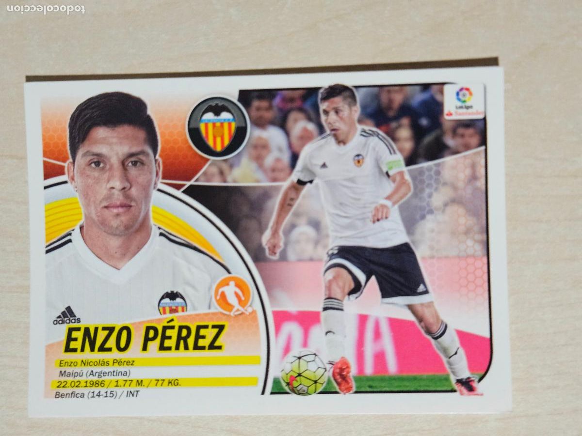 Fu&szlig;ball-Sticker: 9A CROMO ENZO PEREZ - ESTE 2016 17 - 16 17 - CROMO SIN PEGAR - VALENCIA