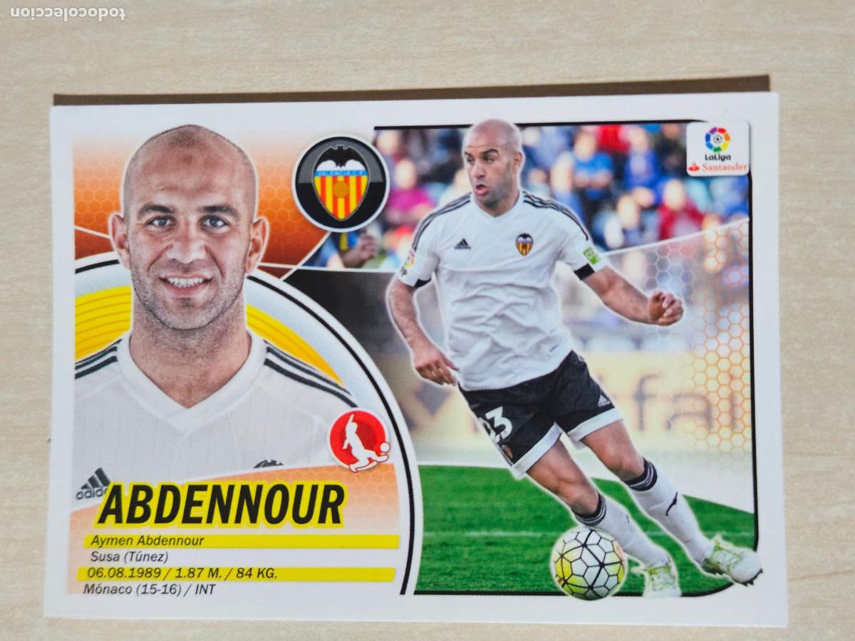 Fu&szlig;ball-Sticker: 5 CROMO ABDENNOUR - ESTE 2016 17 - 16 17 - CROMO SIN PEGAR - VALENCIA