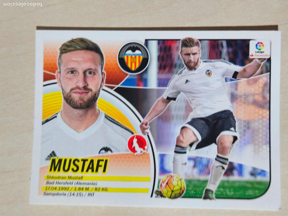 Fu&szlig;ball-Sticker: 4 CROMO MUSTAFI - ESTE 2016 17 - 16 17 - CROMO SIN PEGAR - VALENCIA