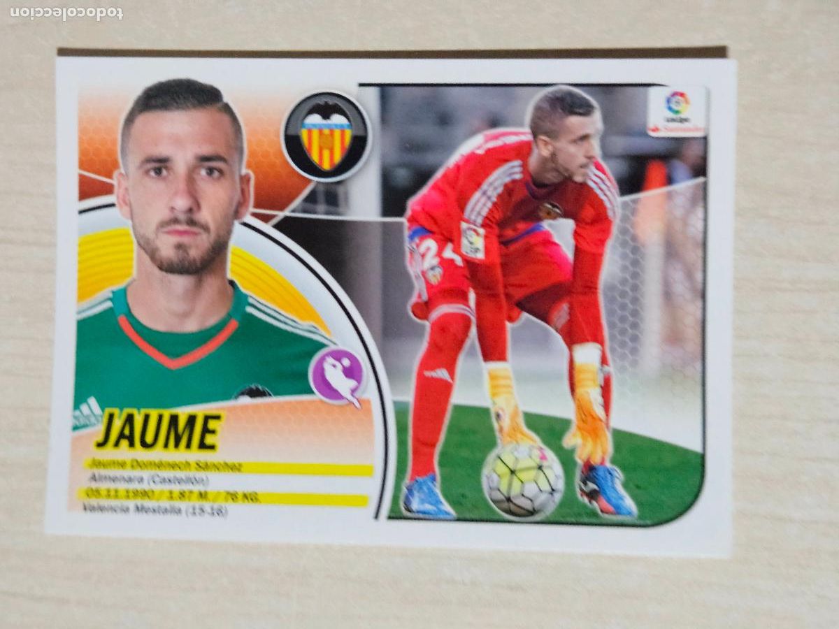 Fu&szlig;ball-Sticker: 2 CROMO JAUME - ESTE 2016 17 - 16 17 - CROMO SIN PEGAR - VALENCIA