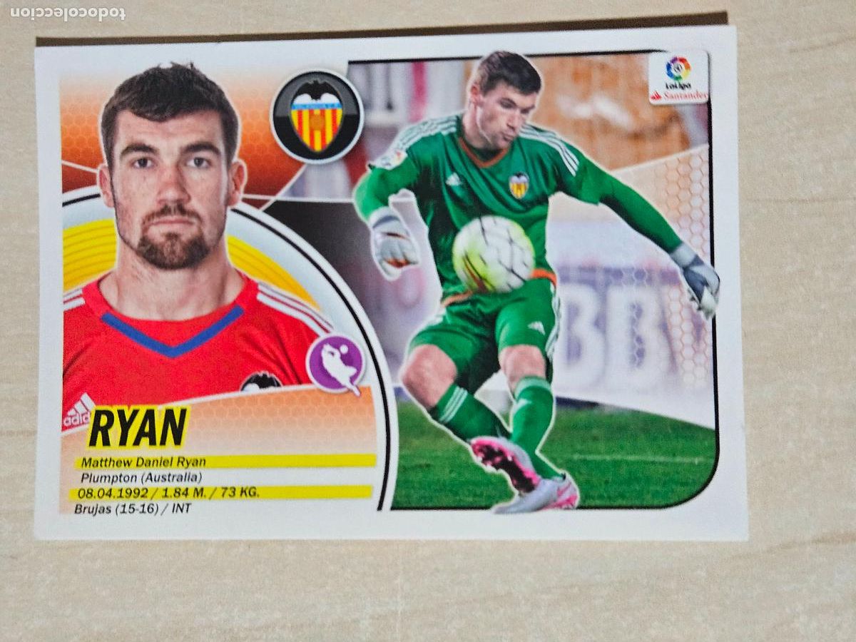 Fu&szlig;ball-Sticker: 1 CROMO RYAN - ESTE 2016 17 - 16 17 - CROMO SIN PEGAR - VALENCIA