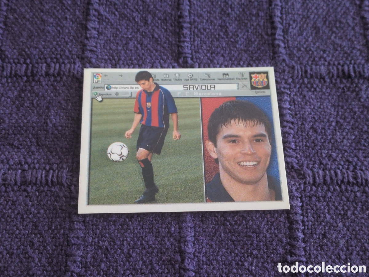 Fu&szlig;ball-Sticker: SAVIOLA FC BARCELONA ARGENTINA ⚽ COLECCIONES ESTE &reg; 2001 2002 LIGA FUTBOL 01 02 SIN PEGAR NUNCA